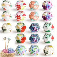 18 Pcs Knitting Needle Stoppers, Silicone Knitting Needle Point Protectors Hexagon Print Knitting Needles Caps Knittings Supplies Accessories for DIY Craft and Gadgets