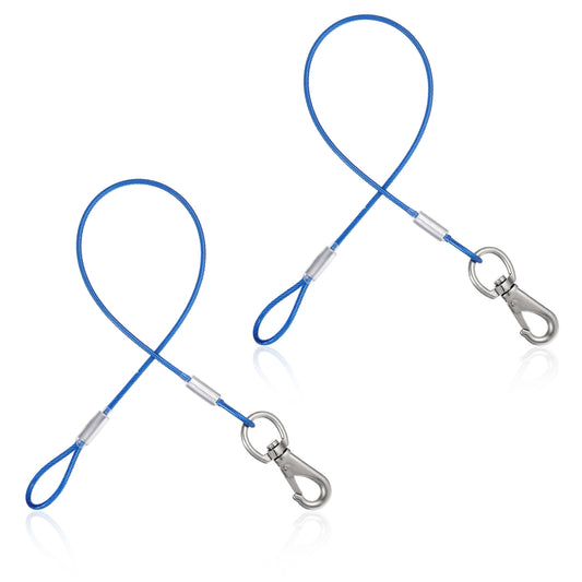 2Pack Chew Proof Dog Leash, 20Inch Short Dog Leash Extender for Training Metal Cable Non Chewable Leashs Extender for Small Medium Larges Dogs Heavy Duty Leashs Extenders for Collars & Harnesses
