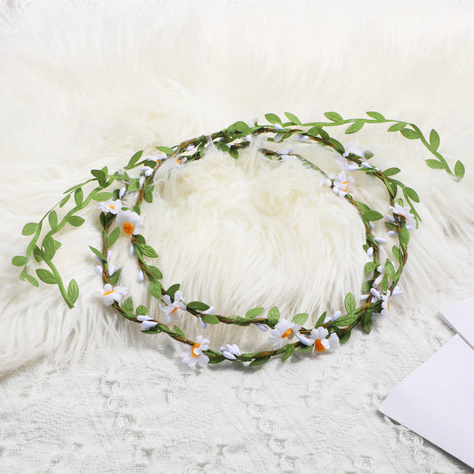 Flower Crown (2 packs), Floral Wreath Headband Bohemian Style Wedding Bride Bridal Headwear for Wedding Ceremony Party Festival