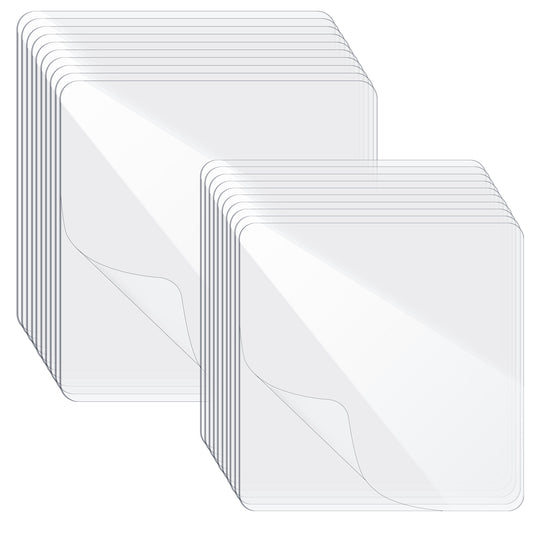 20Pcs Clear Double Sided Adhesive Pads for Mounting, Super Strong Waterproof Double Sided Sticker, Heavy Duty Square Washable Sticky Patch for DIY Craft Office Home(2.4 Inch & 2Inch)