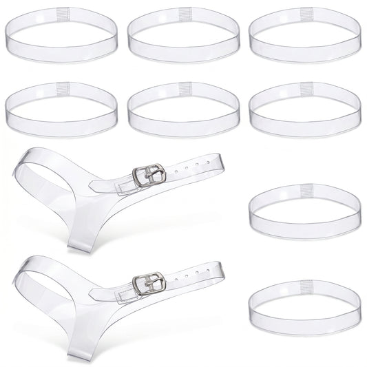 FdcZeyxior 6 Pairs Shoe Straps for High Heels, Clear Transparent Adjustable Elastic Anti Loose Detachable Shoe Belt Ankle Strap for Women Loose Heels Invisible Replacement Shoelace Accessories