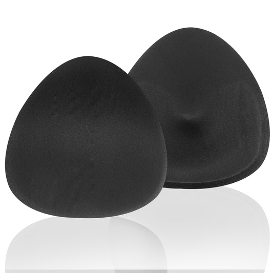 2 Pairs Bra Pads Inserts, Women's Triangle Bra Pads Inserts, Bra Pad Inserts, Breathable Triangle Bra Sewn Padded, Triangle breathable Bra Inserts, Removable Push Up Sports Bra Cups Replacements Black