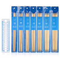 35 Pcs Knitting Needles Set, Double-Ended Bamboo Knitting Needle Set Sock Knittings Needle Knittings Needles 7 Sizes for Beginners Adults and Socks Sweater and Small Projects