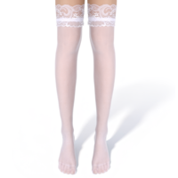 SynHHergyx White Lace Thigh High Stockings Thigh High Stockings for Women, Silicone Grip Lace Top Silky Sheer Pantyhose Anti-Slip Silicone Stocking for Women