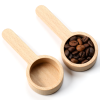 2 Pcs Coffee Spoons, Wood Measuring Scoops for Canister, Wooden Measuring-Spoons, Multipurpose Coffee Scoops, Measuring for Ground Beans, Tea, Spices