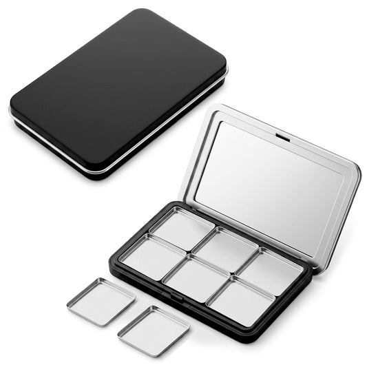 2 Pcs Empty Eyeshadow Palette Empty Makeup Palette with Mirror Refillable Eyeshadow Palettes Small Emptys Lipstick Pallet Eyeshadows Pans for Blush Powder Eyeshadows Lipstick Highlight