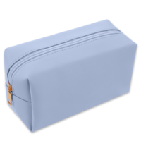 Makeup Bag PU Leather Cosmetic Bag Small Make Up Organizer Portable Storage Purse Large Capacity Waterproof Neat Multifunctional Zipper Pouch Travel Toiletry Bags for Handbags Women Daily Use(Blue)