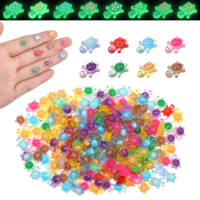 200 Pcs Luminous Mini Resin Turtles, Tiny Sea Turtle Animals to Hide Miniature Figures Glow in the Dark Small Plastic Ocean Animal for Fairy Garden Ocean Party Favor Landscaping Decoration Home Decor