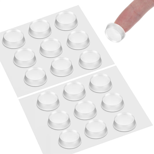 18Pcs Glass Table Top Anti Slip Pads 30mm*2mm Clear Glass Table Top Bumpers Grippers Self Adhesive Round Rubber Feet Bumpers for Drawer Cabinet