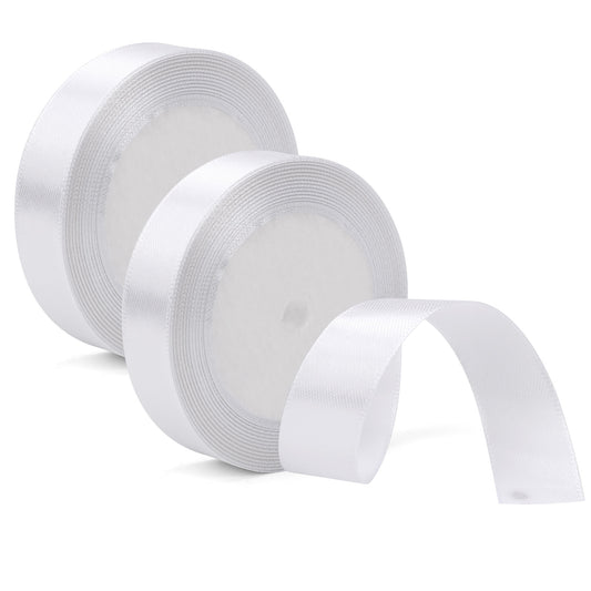 44M x2CM White Ribbon Satin Ribbon, Ribbon for Gift Wrapping, White Ribbon White Ribbon for Gift Wrapping, Satin Ribbon for Wedding Gift, Ribbon for Gift Party Decoration