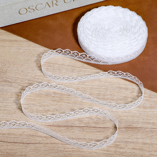 White Lace Ribbon Roll 27M Sewing Crafts Lace Trim for Gift Wrapping Sewing Crafts Wedding Dress Decoration