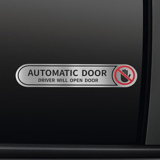 8 Pcs Automatic Door Sticker Driver Will Open Door Stickers 5 x 1 inch Brushed Silver Vehicle Stickers for Cars, Taxi
