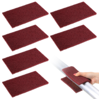 Scuff Pads 120 x 200mm, 6Pcs Abrasive Pads Ultra Fine General Purpose Sanding Hand Pad for Scuffing, Scouring, Sanding, Paint Prep Adhesion Scratch, Auto Body, Woodworking & Handicrafts(Red)
