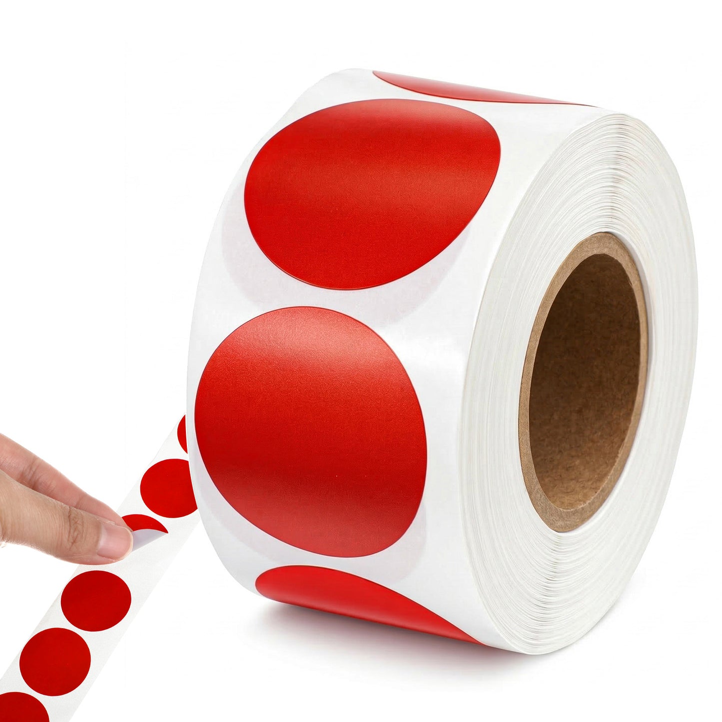 500 Pcs 25mm Red Dot Stickers Red Round Sticker Waterproof Circle Stickers Color Coding Label for Office Shop Home Classroom Marking