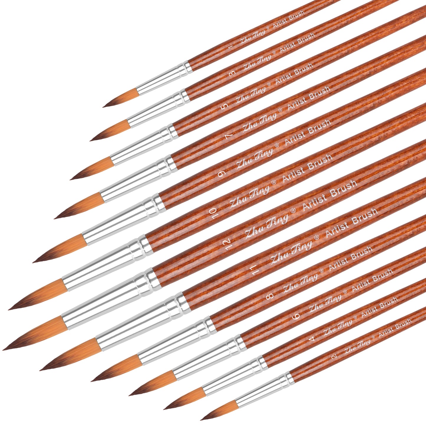 12Pcs Round Paint Brushes for Acrylic Painting Round Watercolor Brushes Professional Paintbrushes Artist Paint Brush for Face Crafts Canvas Body Nail Art Miniature Model