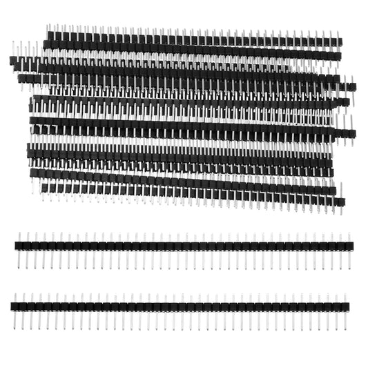 20 Pcs Long Pins 2.54mm Single Row 40 Pin Breakaway PCB Board Pin Header Connector Male and Female Pins Header