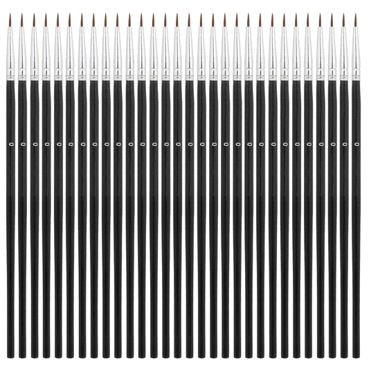 30 Pcs Tiny Detail Paint Brushes, #0 Fine Tip Paint Brush Miniature Fine Paint Liner Brush for Crafts Painting Watercolor Acrylic Art Face Painting