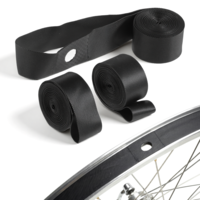 FdcZeyxior 3 Pack Bike Rim Tape, Bike Tire Liner Wheel Liners Elastic PVC Bicycle Rim Strip for Road Bicycle MTB Mountain Bikes tube Protector Liner (Black, 26in)