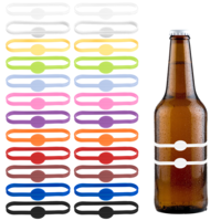 24PCS Drink Markers for Glasses, Cup Markers Bottle Strip Tag Silicone Drink Labels Name Band, Cocktail Drink Markers Water Bottle Charms, Wine Glass Markers for Drinks Party Bottle Identification