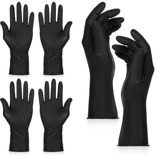 SynHHergyx Hair Color Gloves, 3 Pairs Reusable Rubber Gloves Hair Dye Gloves Professional Hair Dying Tools for Home Salon Barber Hairs Dyeing and Coloring (Black, Large)