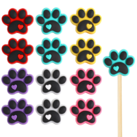 12 Pcs Knitting Needle Stoppers Dog Paw Knitting Needle Stoppers Needles Cute Animals Needles Point Protectors Knit Crochet for Hand DIY Supplies Accessories