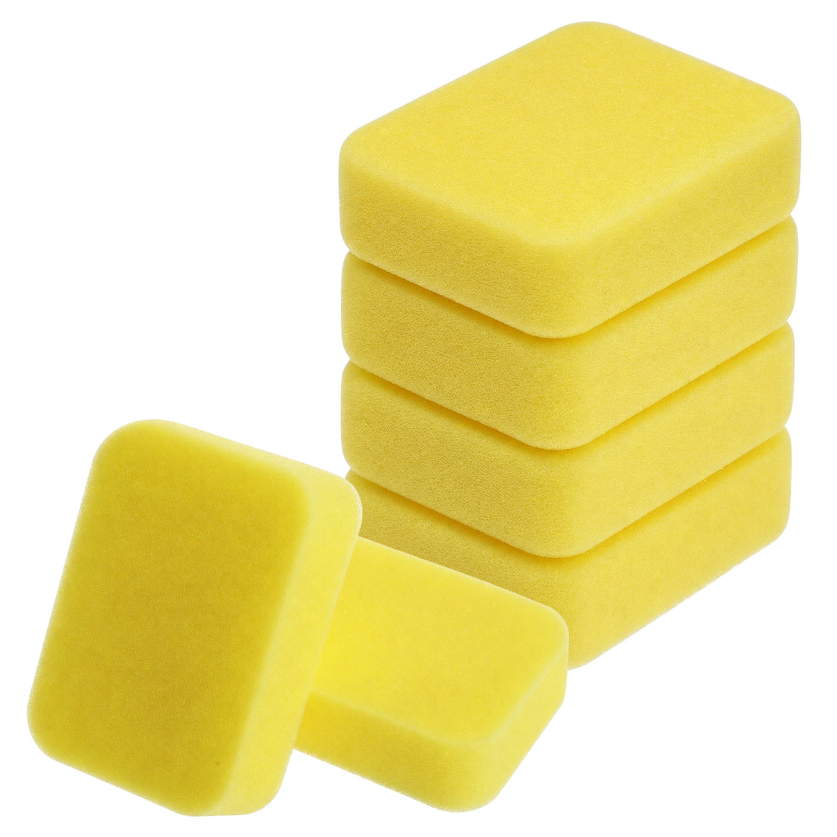 6 Pcs Pottery Sponges, Rectangle Painting Sponge, Yellow Artist Sponges