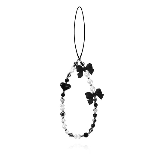 salbsever Phone Beaded Wrist Strap Phone Bracelet Butterfly Bow Knot Phone Strap Charm Cell Phone Charm Heart Y2k Beaded Strap Phone Lanyard Wrist Cute Aesthetic Phone Chain