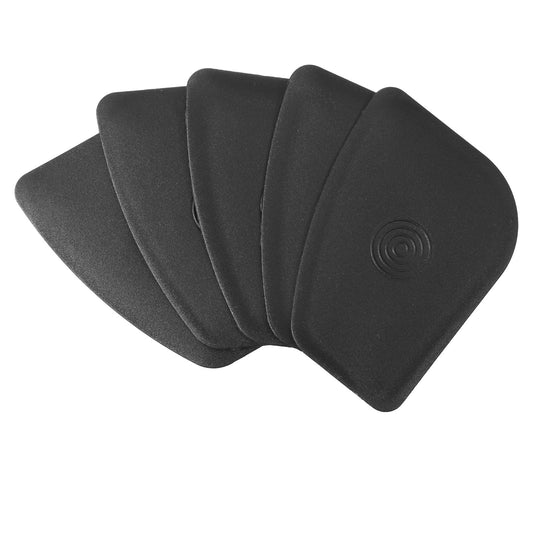 Pan Scraper 5 Pack Plastic Pot Scraper Dish Scrapers for Cast Iron Food Scrapers Tool Non-Scratch Plastic Bowl Scraperes for Cleaning Grease Burnt Food （Black