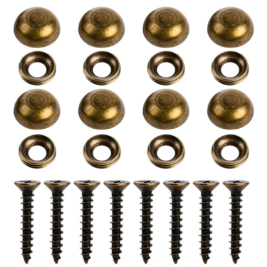 8Pcs Brass Decorative Screws with Caps, Self Tapping Screw Mirror Screws with Decorative Caps Screw Covers for Furniture Fixing, Painting Fixing, Mirror Fixing