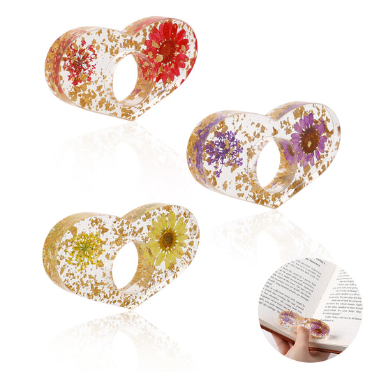 Dried Flower Resin Page Holder - Heart Shape