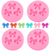 Mini Silicone Fondant Bow Molds, 4pieces Bow Molds for Chocolate Bows Silicone Fondant Mold Sugar Candy Cake Chocolate Craft Mold for DIY Cake Pudding Decorating Cupcake Topper