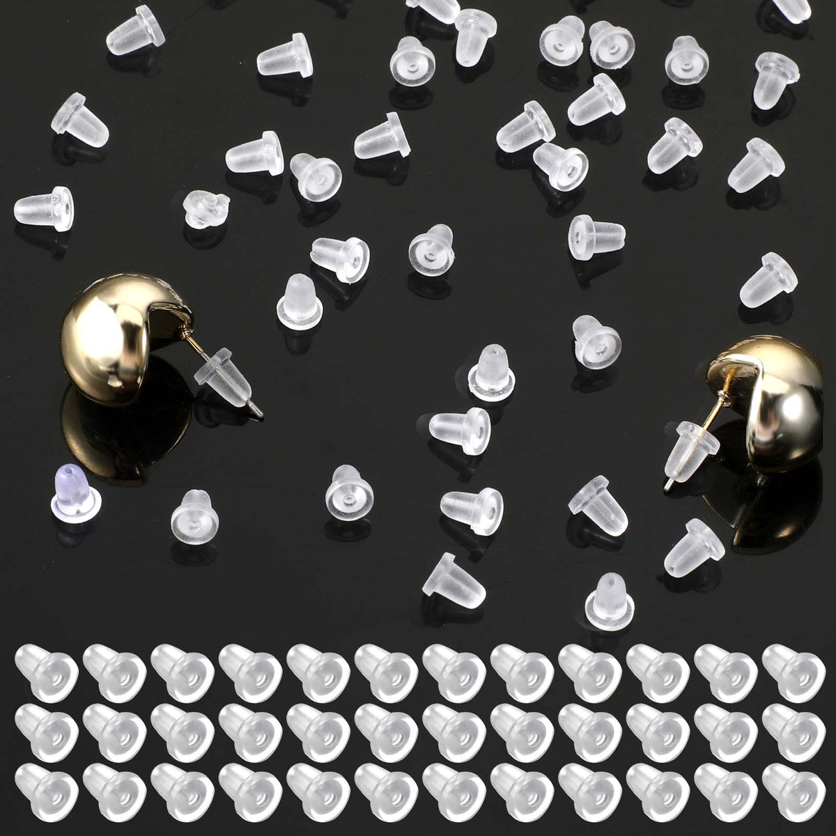 300PCS Plastic Earring Backs, Earing Backs Rubber Replacements for Stud
