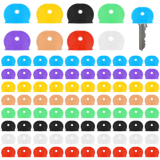 80 Pcs Colored Key Covers, 1 Inch Silicone Key Cover Cute Keys Identifier Caps for Standard Flat House Keys Organization