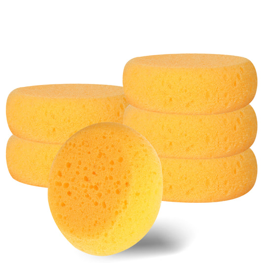 12Pcs Pottery Sponges for Clay, 2.5inch Round Craft Small Yellow Painting Sponge, Synthetic Sponges for Pottery and Cleaning Horse Saddle, Watercolors Painting Sponge, Pottery Tools and Supplies