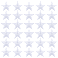 30 Pcs Star Iron on Patches Star Embroidered Patch White Iron on Stars Sew, Adhesive Stars Patches Irons for Clothing, Jackets, Hats, Backpacks, Jeans Repair Decoration