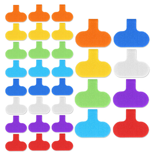 32 Pcs Cable Labels Multi Color Durable Cord Labels with Writable Surface Waterproof Cables Tags for Electronics Organization Self-Adhesive Nylon Wrap-It Cable Label for Electronics(8 Colors)