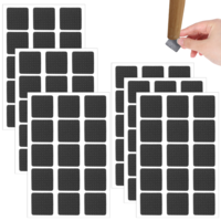 90 Pcs Rubber Furniture Feet, 27 X 27mm Self Adhesive Furniture Pads Floor Protectors Anti Scratches Furnitures Feet Protectors Non Slip Pads for Sofa Table Chair Leg Floor (Black,90 Squares)