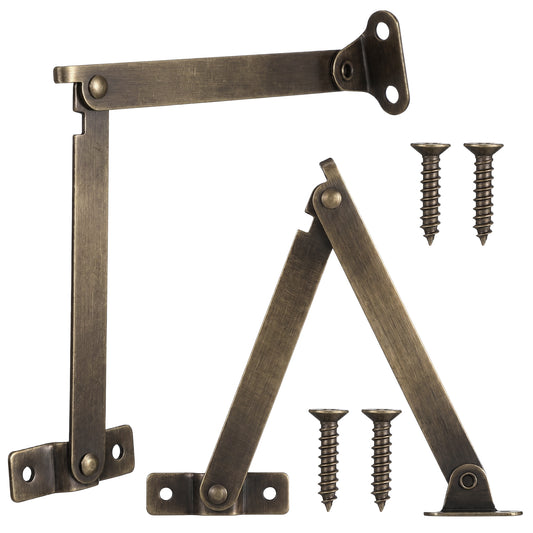 2PCS Lid Support Hinge, Toy Box Hinges Antique Bronze Folding Lid Support Hinges for Wooden Boxes Jewelry Cases Displayfurniture Cabinet Cupboard