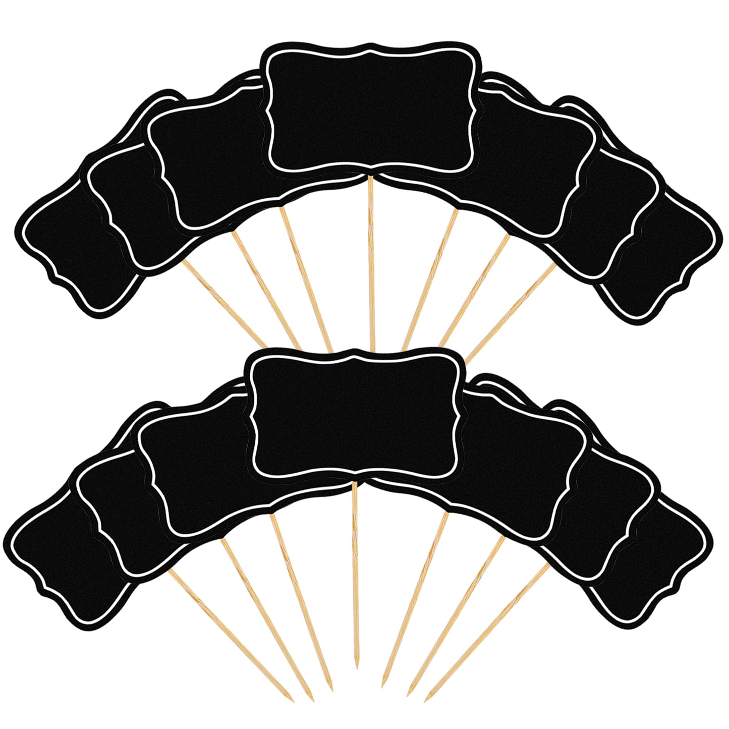 Vin beauty 56PCS Party Food Labels for Buffet, Black Mini Chalkboard Signs for Food, Blank Toothpick Flags Cocktail Sticks Party Food Flags for Buffets to Write On, Cupcake Toppers Cheese Labels