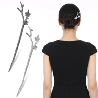 2 Pcs Hair Sticks for Buns, Metal Hair Stick Pin Vintage Hair Chopsticks for Women Handmade Carved Chinese Hair Sticks Long Hairpins for Long Hair Updo Making Accessories