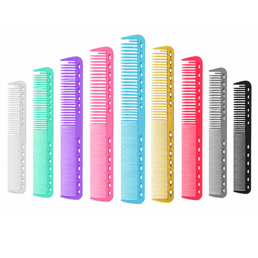 9 Pcs Carbon Fiber Cutting Comb, Professional Heat Resistant Barber Comb, Fine and Wide Tooth Hair Styling Combs for Salon Hairdressing, Anti Static All Purpose Clipper Combs (9 Colors)