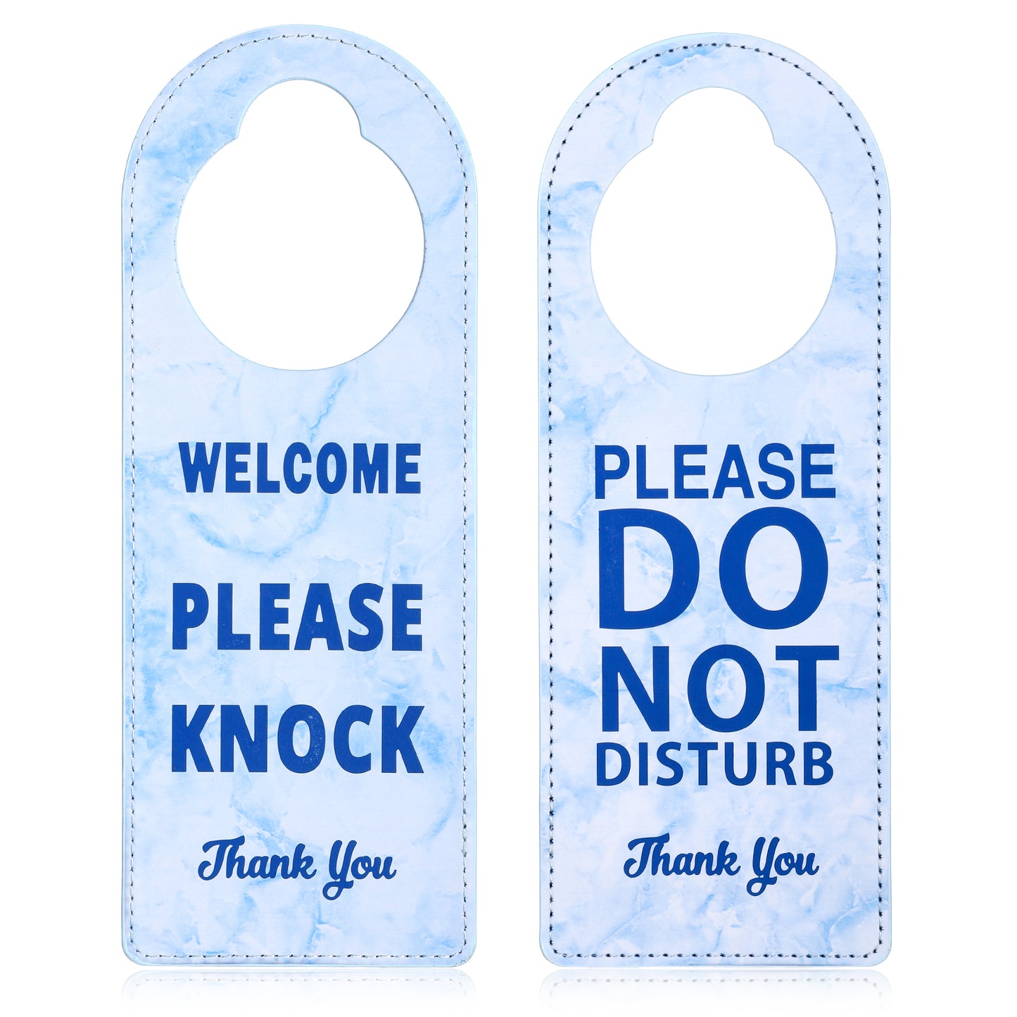 PU Leather Do Not Disturb Sign, Do Not Disturb Door Hanger Sign Reversible Door Hanger Please Do-Not-Disturb, Doors Knob Privacy Signs for Office Home Clinic Hotel Meeting Room, Blue