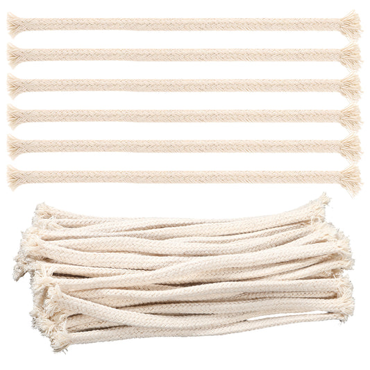 20 PCS 1/4" Round Oil Lamp Wicks, 0.65 Ft Cotton Wicks for Oil Lamps Braided Lamp Wick Replacement for Oils Lamps Wick, Candle Lamp Only
