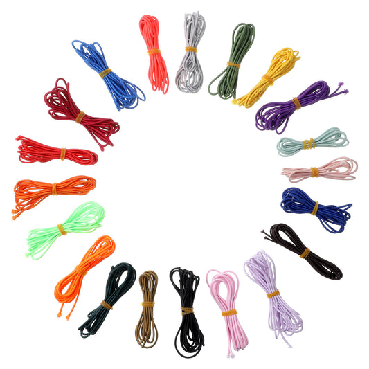 20 Colors Round Elastic Cord 2mm, 2 Yards/PCS Elastic Bracelet String, Multiple Colors Elastics Band Rubber Cord Rope for Bracelet Making, DIY Crafts, Jewelry Making, Beading, And Sewing