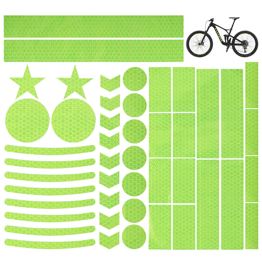84 Pcs Multi Shapes Rim Bike Reflectors, Reflective Decals Multi Shapes Kit, Reflective Helmet Bicycle Stickers, Night Safety Sticker, Safety Adhesive Waterproof Outdoor Warning Reflectives Stickers