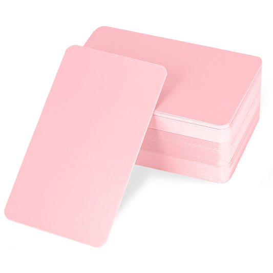 100PCS Small Blank Paper Message Note Business Cards 3.5x2'' Pink Paper Cardstock Mini Index Cards Greeting Place Name Vocabulary Word Flash Card Double Sided for DIY Gift Tags Label