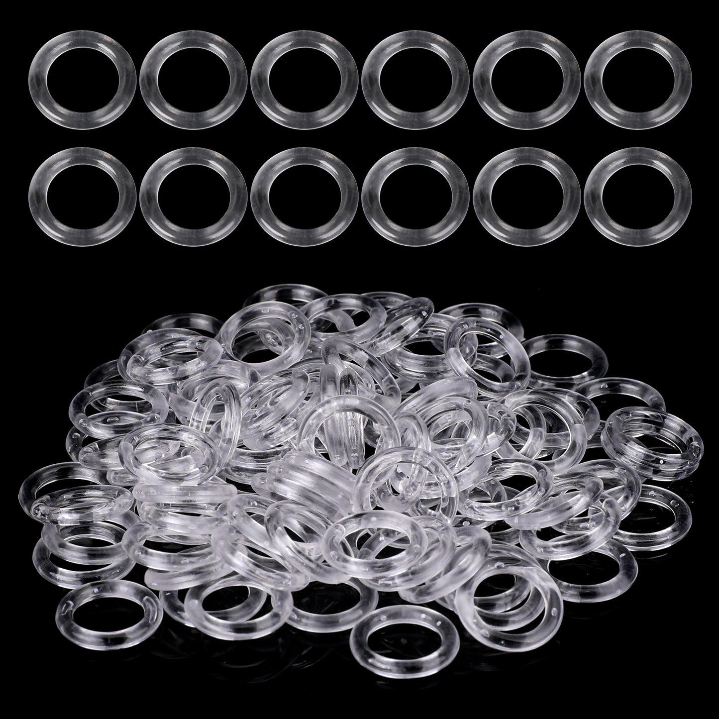 100pcs Clear Roman Shade Plastic Rings Blind Curtain Rings, Plastic Drapery Ring for Roman Shades, Clear Blind Curtains Ring Cafe Curtain Hardware for DIY Blinds, Curtains