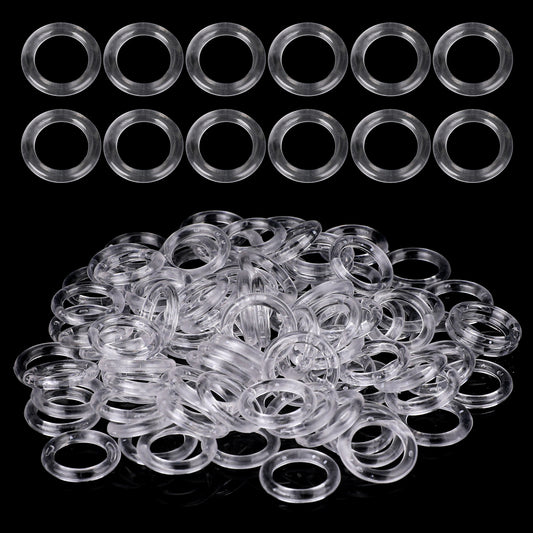 100pcs Clear Roman Shade Plastic Rings Blind Curtain Rings, Plastic Drapery Ring for Roman Shades, Clear Blind Curtains Ring Cafe Curtain Hardware for DIY Blinds, Curtains