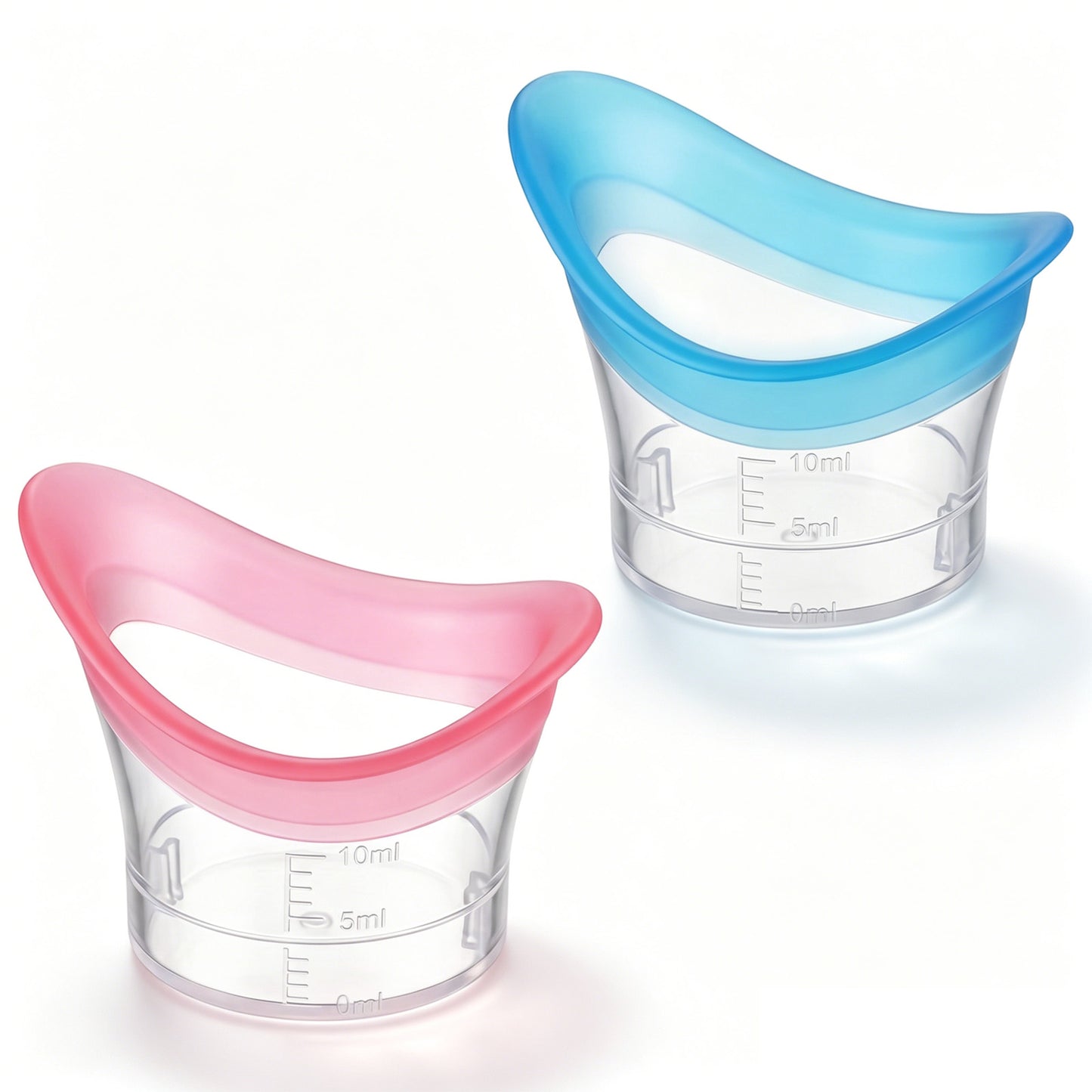 2 Pcs Eye Wash Cup Rinse and Flush Kit Reusable Silicone Eyes Cleaning Cup Portable Eye Care Cleaner Tool for Quick Relief Tired Dust Cleaning Makeup Irritants, 10ml