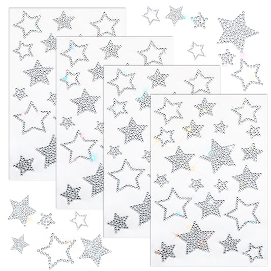 84Pcs Christmas Self Adhesive Stickers Glitter Silver Star Stickers Stars Assorted Star Labels Small Star Stickers for Handicrafts Christmas Decoration
